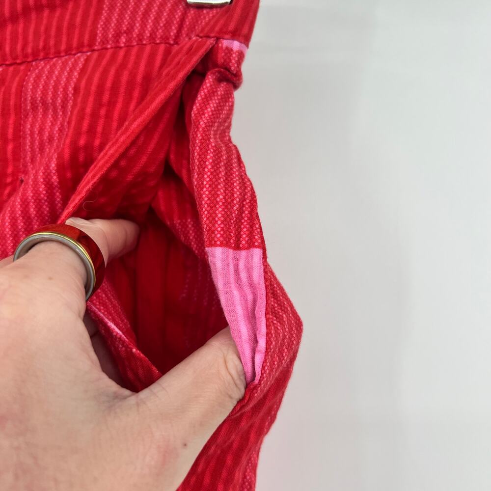 Anthropologie Porridge Red pink Plaid Wide-Leg Pants pockets preppy boho size XS - Picture 5 of 9